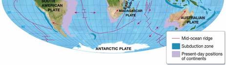 Asia collision Australia moving north from Antarctica Pangaea Breakup