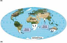 Plant and animal fossils indicate different climate than today.
