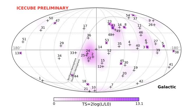 ICECUBE HESE ν-signal (all-sky) First evidence of a diffuse flux of astrophysical neutrinos provided by