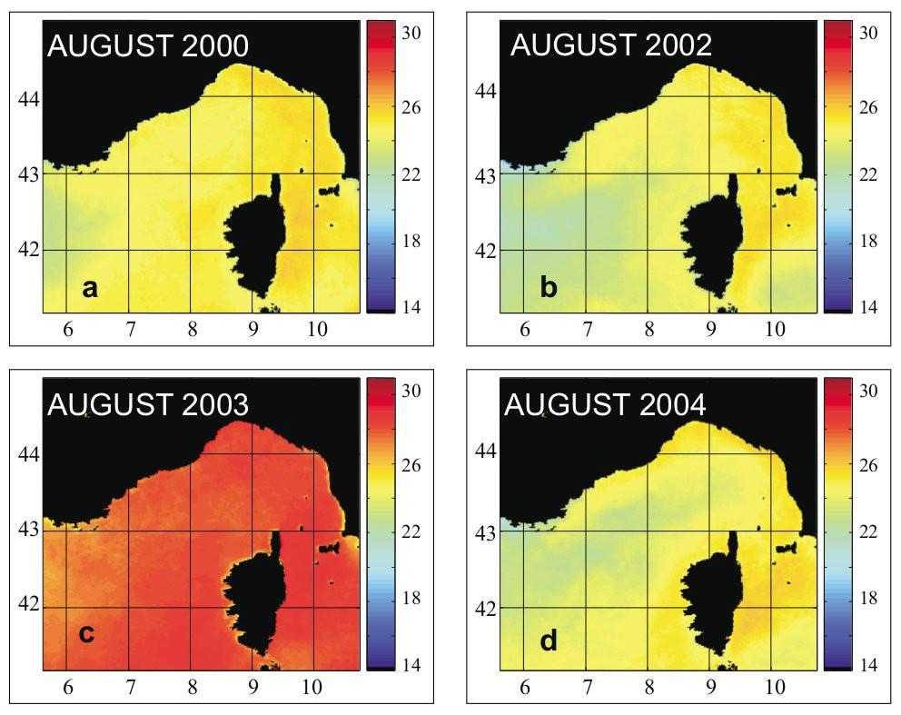 Mediterranean 2003 In summer 2003 a record heatwave was experienced in Europe (particularly in France) SSTs in the Ligurian Sea Black et al.