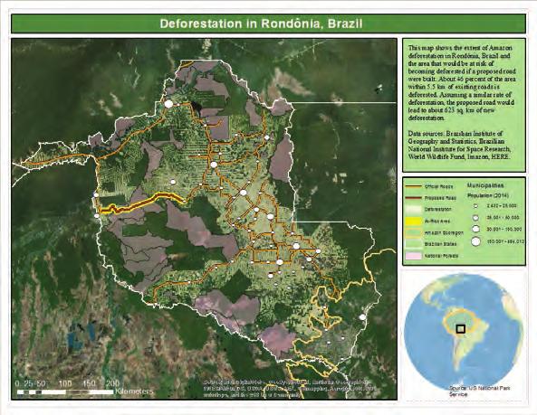 Learn ArcGIS Lesson Do a complete desktop analysis and mapping project Overview The Amazon rainforest spans nine countries and millions of square kilometers, making it the largest tropical rainforest