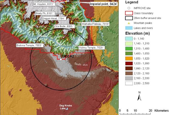 Preliminary Conceptual Model - Causes of Haze in Grand Canyon National Park (GRCA2) GRCA2 (Hance Camp at Grand Canyon NP, AZ, Lat. 35.9731, Long. -111.