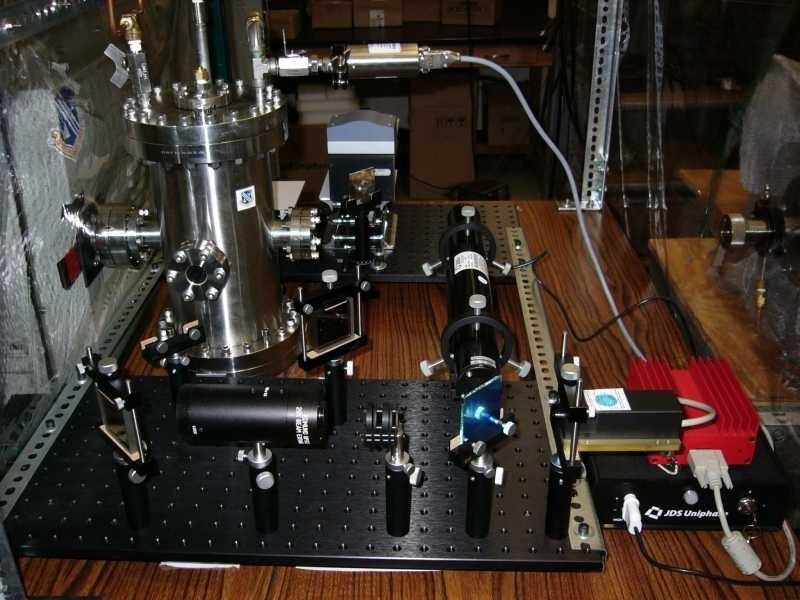 Fig. 14: New laser focus vacuum chamber and laser interferometer optical systems.