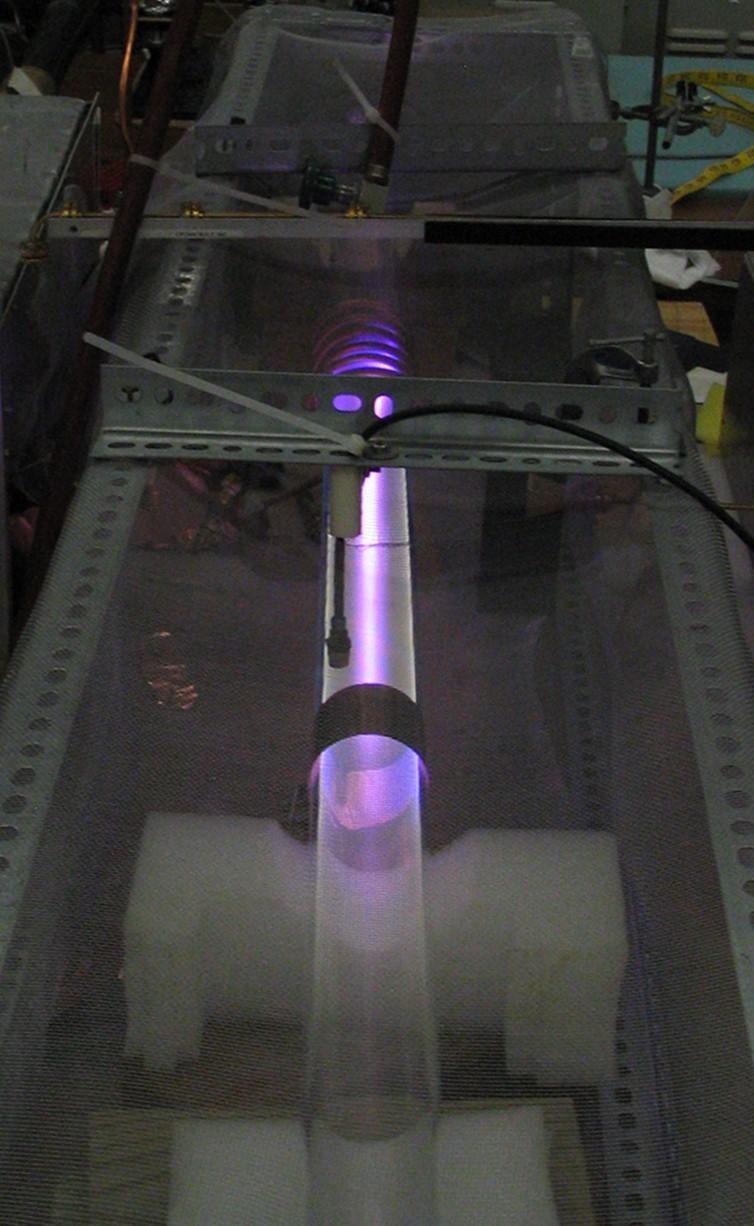 Fig. 6: Photograph of the high-pressure air plasma. I.B. New Spectrograph and ICCD imaging system The new Acton 0.