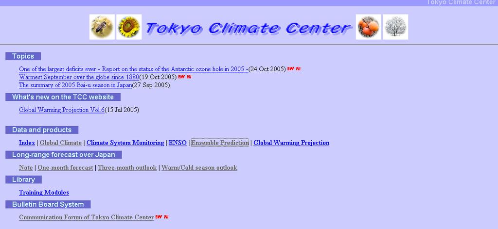 4) Tokyo Climate Center Web