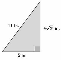 Lesson 5 7. a. What are we trying to determine in the diagram below? We need to determine the value of xx so that its square root, multiplied by 44, satisfies the equation 55 22 + 44 xx 22 = 1111 22.