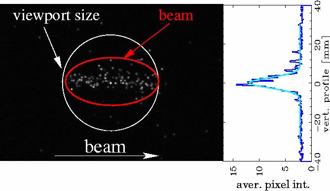 Beam Induced Fluorescence Monitor BIF: Image Intensifier Single photon counting : Example at GSI-LINAC: 4.7 MeV/u Ar 10+ beam I=2.