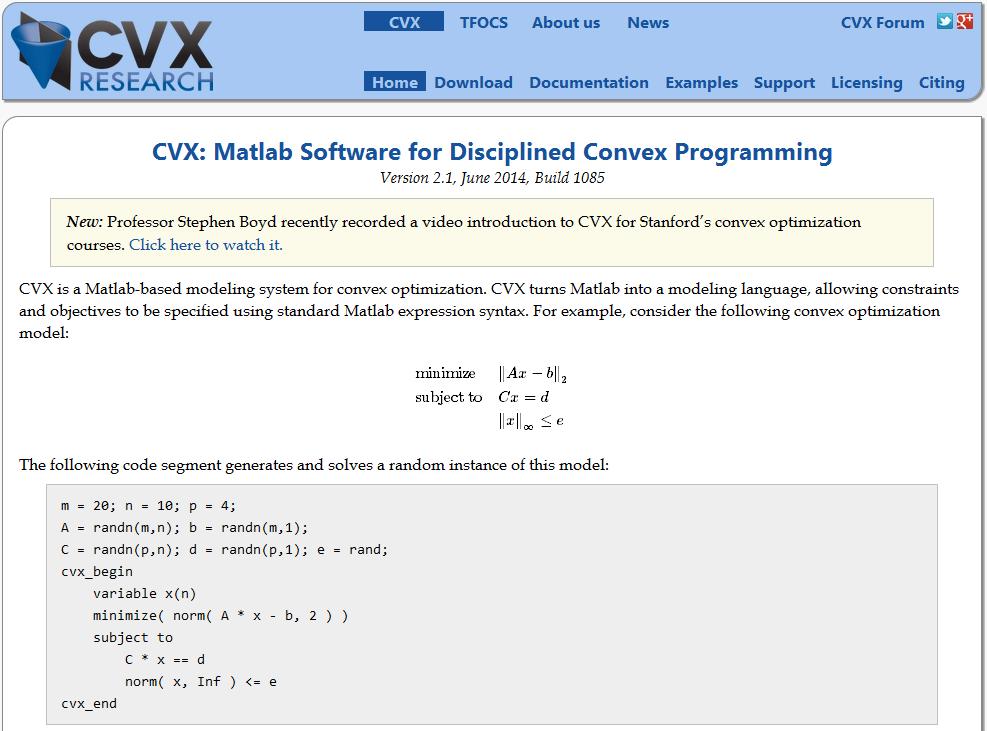 LMI Programming: CVX MATLAB Software for Disciplined Convex