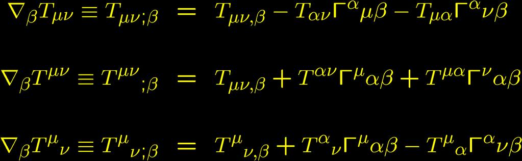 Covariant derivatives on other tensors For scalars we have because scalars do not depend on basis vectors For a one form