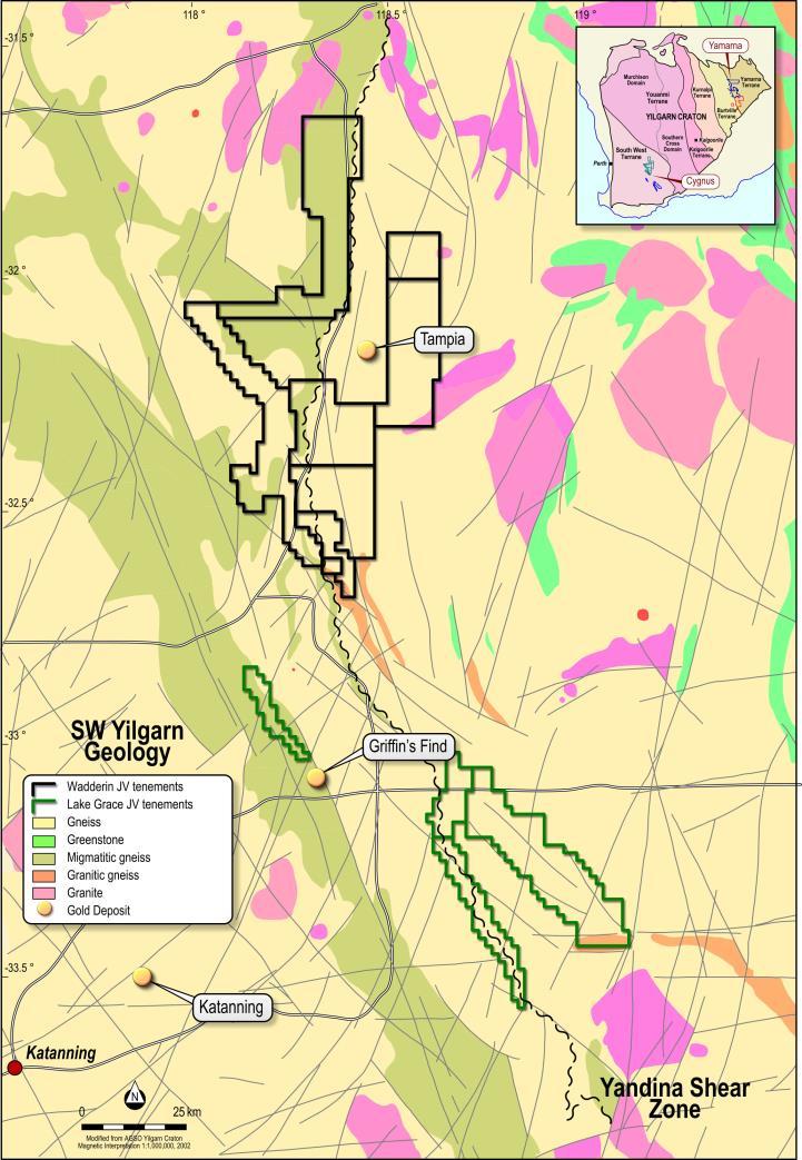 Earn-in Agreements Key Terms Wadderin Project Gold Road can earn a 51% interest in the Wadderin Project by spending A$1.