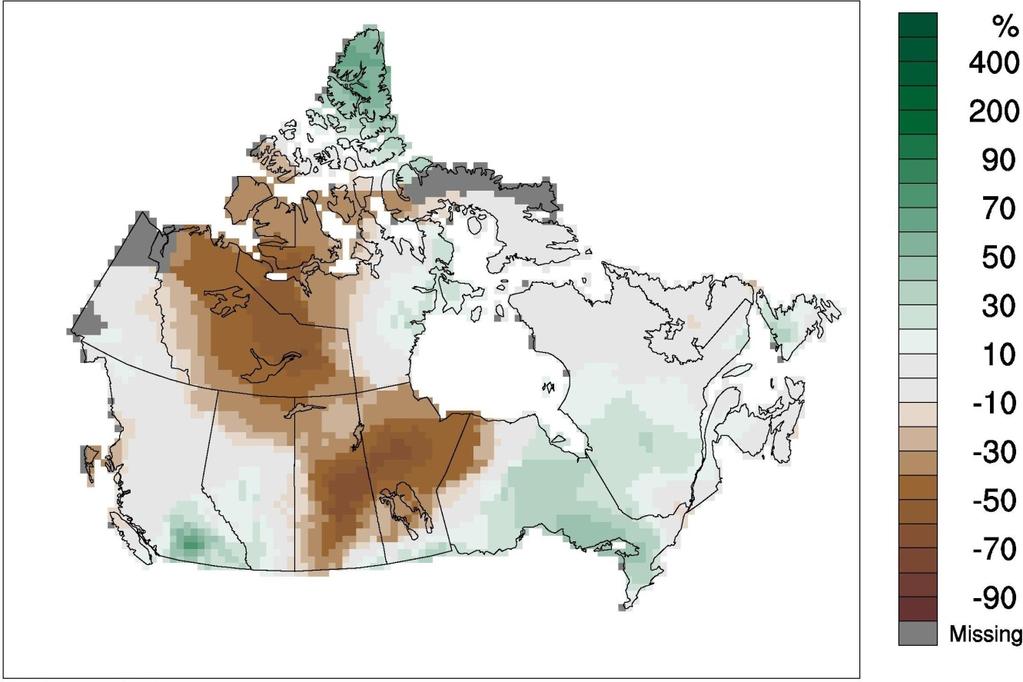 much of Saskatchewan and Manitoba, northern Alberta, the Northwest Territories and part of western Nunavut.