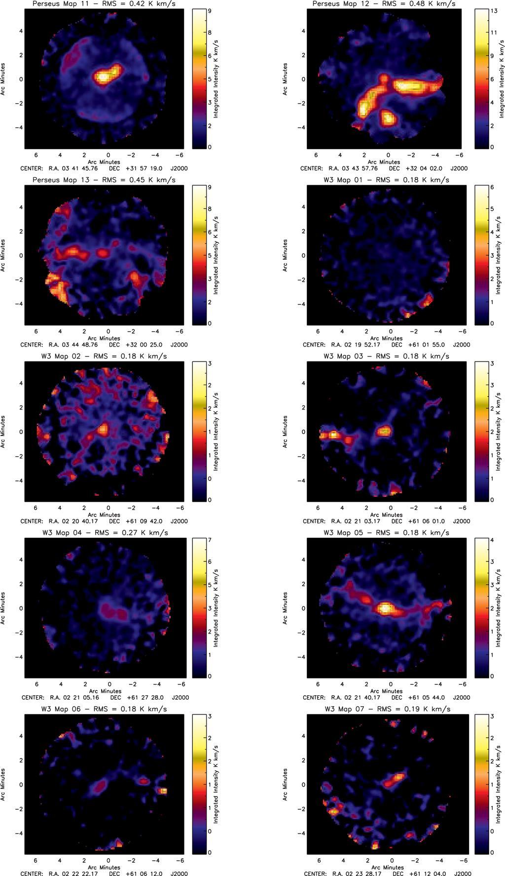 Dust and gas in star-forming environments 1735 Figure 3 continued In general, the Perseus sources have smaller linewidths and turbulent velocity dispersions (σ turb ), higher optical depths and