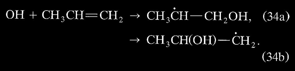 E Alkenes + H Remember that collision rate ~25 x 10-10