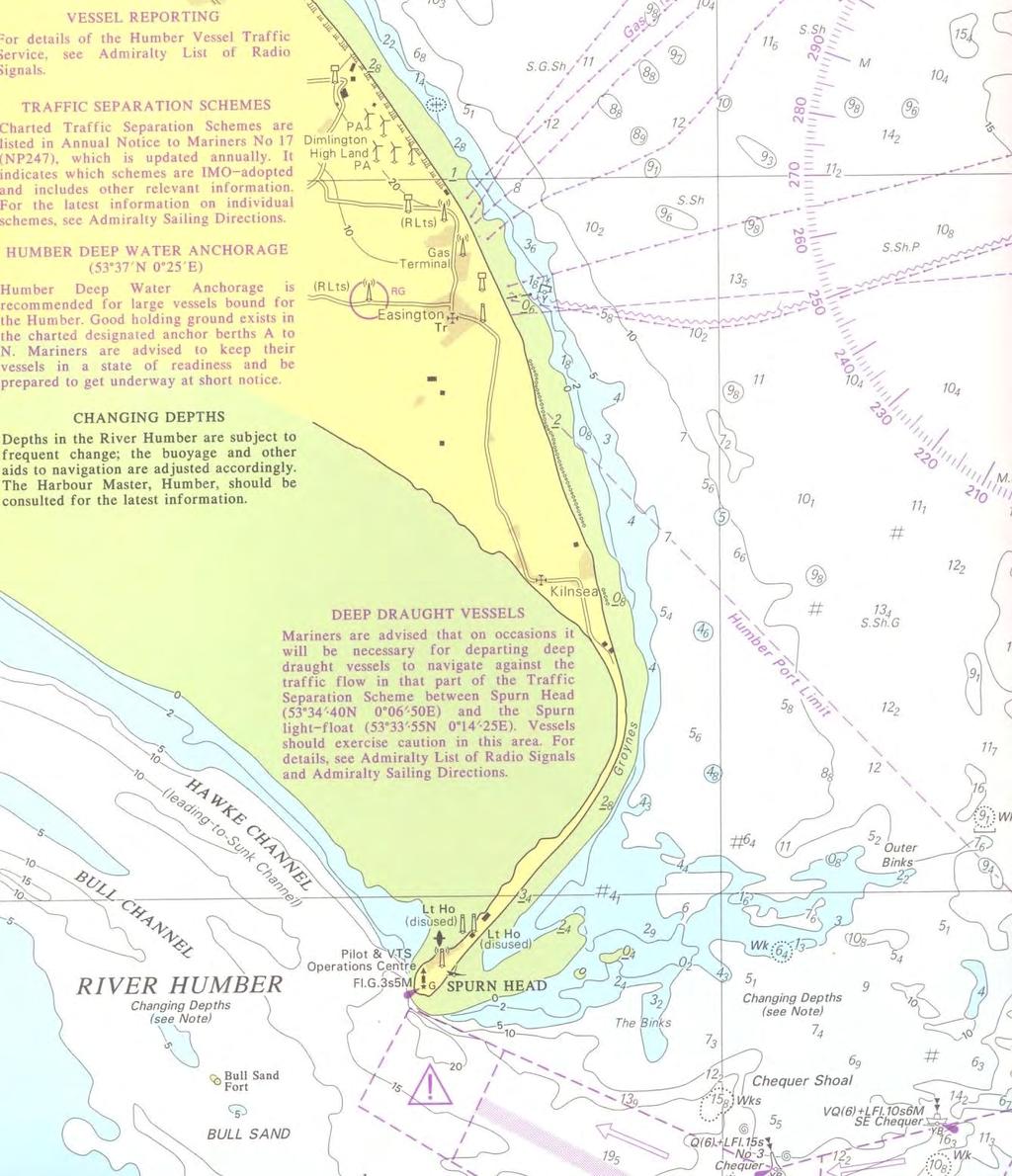 Admiralty chart of the southern Holderness coastline