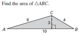 4 cm C) D) Find the height of the triangle if the area is 10.