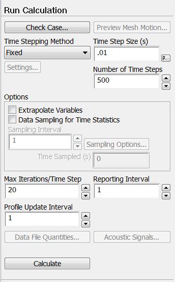Unsteady Flow Modeling Options Adaptive Time Stepping. Automatically adjusts time step size based on local truncation error analysis. Customization possible via UDF. Extrapolate Variables.