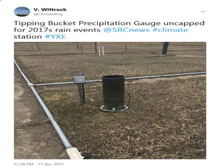 Three tours of CRS Saskatoon were provided in 217. One was for select SRC personnel, the other two were to various climate information users that require high quality data.
