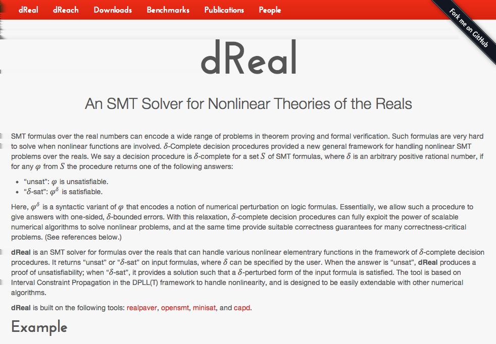 Practical tool: dreal Our solver dreal