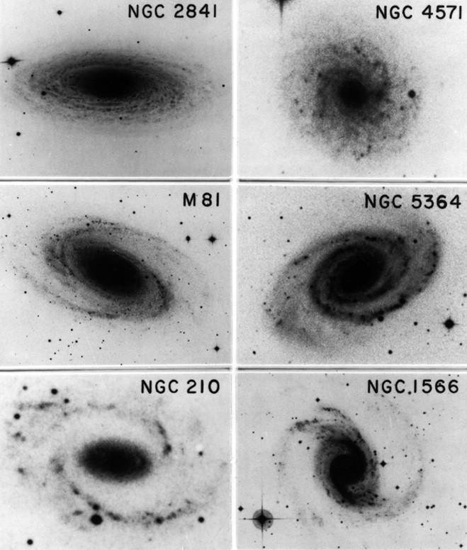 Hubble originally had subtypes and prototypes such as... Flocculent spirals, non-global arms.