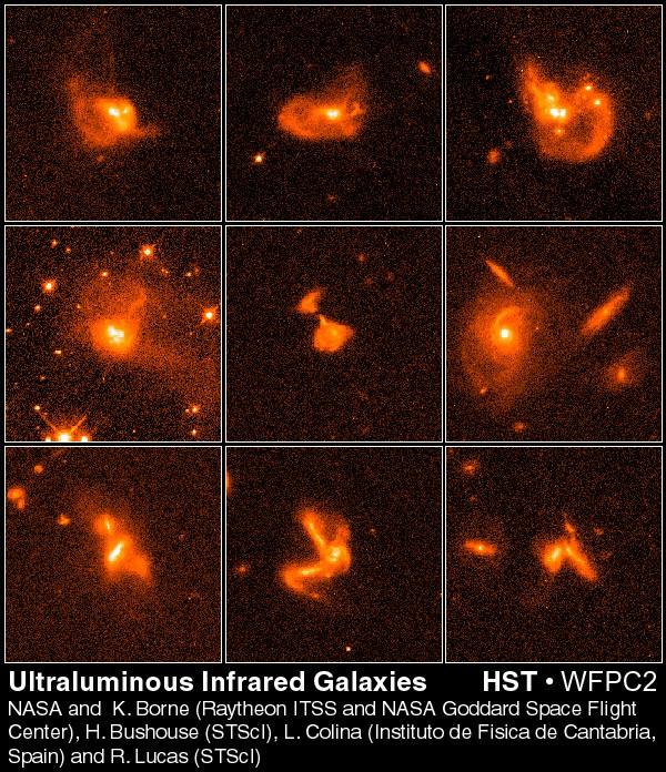 Galaxies in other wavelengths. ULIRGs = Ultraluminous Infrared Galaxies. Usually mergers.