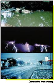 Other Thunderstorm Hazards These dangers often accompany thunderstorms: Flash Floods: Number ONE weather killer - 146 deaths annually Lightning: Kills 75-100 people each year Damaging Straight-line