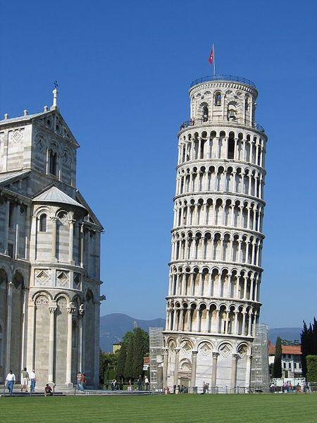The Leaning tower of Pisa - so called because it tilted significantly due to the presence of a non-uniform, sponge like saturated clay on which the foundation of the tower rests. 1.