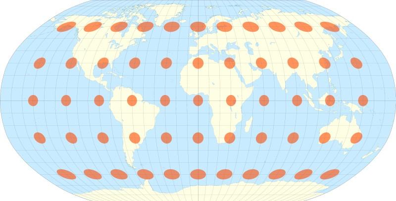 It is distorted because a Mercator projection, in order to get a flat earth, stretches the size of objects at the poles while preserving their general overall shape.