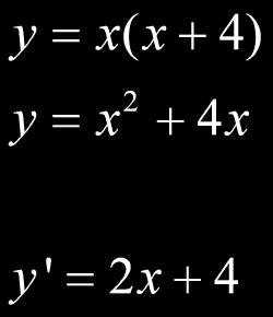 The Product Rule Notice: You have previously calculated these derivatives by using