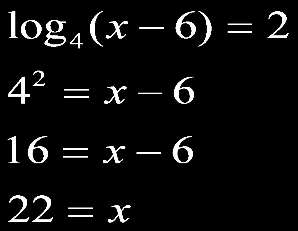 In order to isolate a variable within a logarithm of an equation, you need to re write the equation as the equivalent exponential equation.