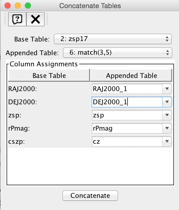 - Expression: tointeger(zsp*300000) Concatenate zsp17 and match tables (Joins Concatenate Tables). Fill in the Appended Table tabs.