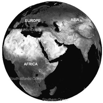 Africa Water centered on Pacific