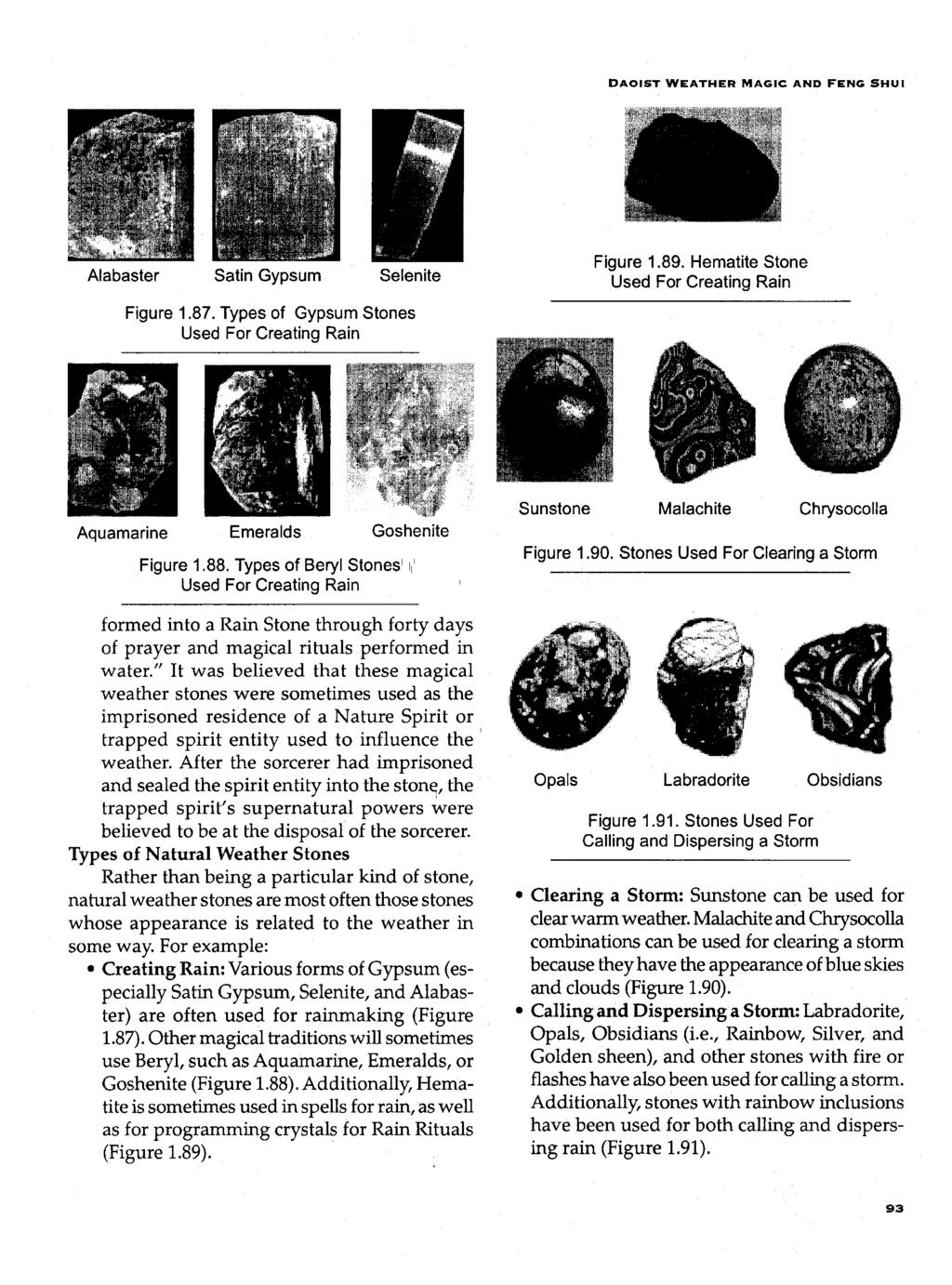 DAOIST WEATHER MAGIC AND FENG SHUI Alabaster Satin Gypsum Selenite Figure 1.87. Types of Gypsum Stones Used For Creating Rain Figure 1.89.