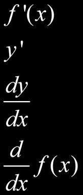 Notation You may see many different notations for the derivative of a function.