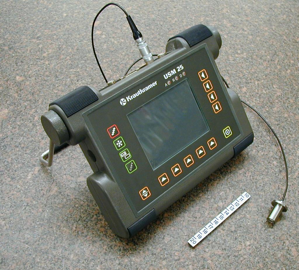 The sound frequency of MHz implies that the measurement must take place in the water part of the system, so the sensor head has to be placed at the bottom of the measuring pot.