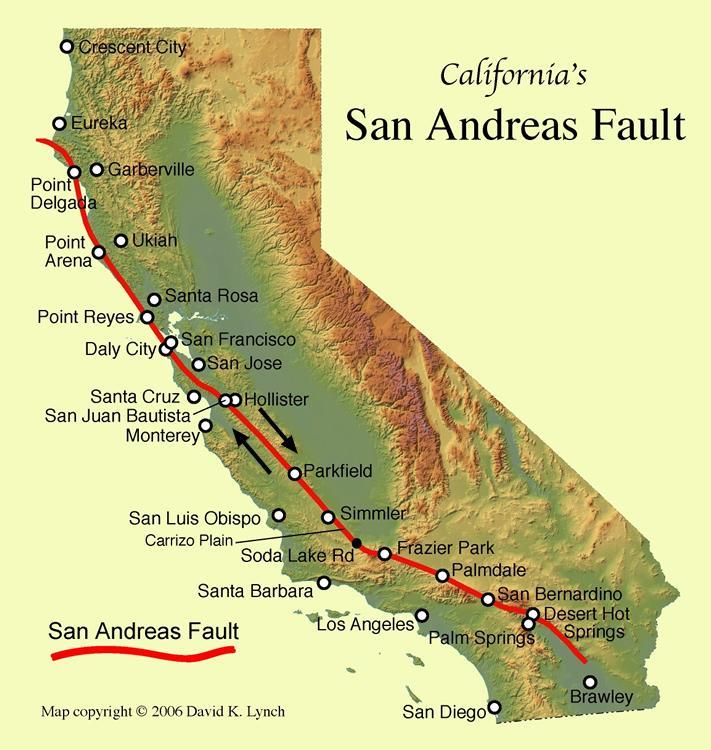 Name the largest earthquake fault