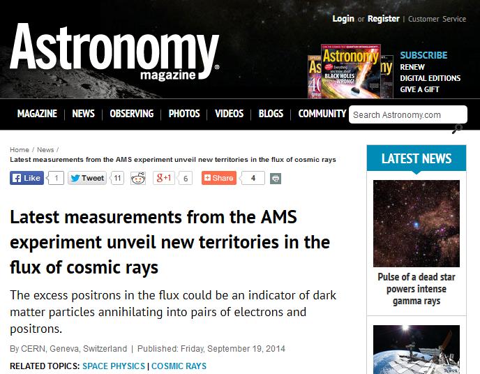 "With AMS and with the LHC to restart in the