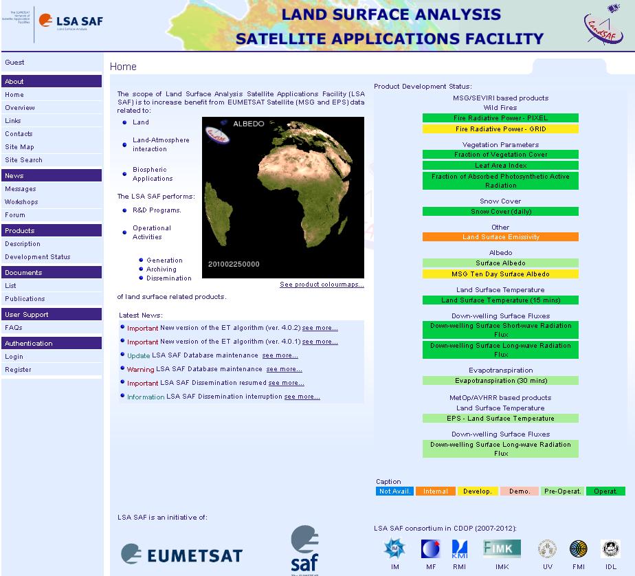 Satellite products for drought monitoring and agro-meteorological applications.