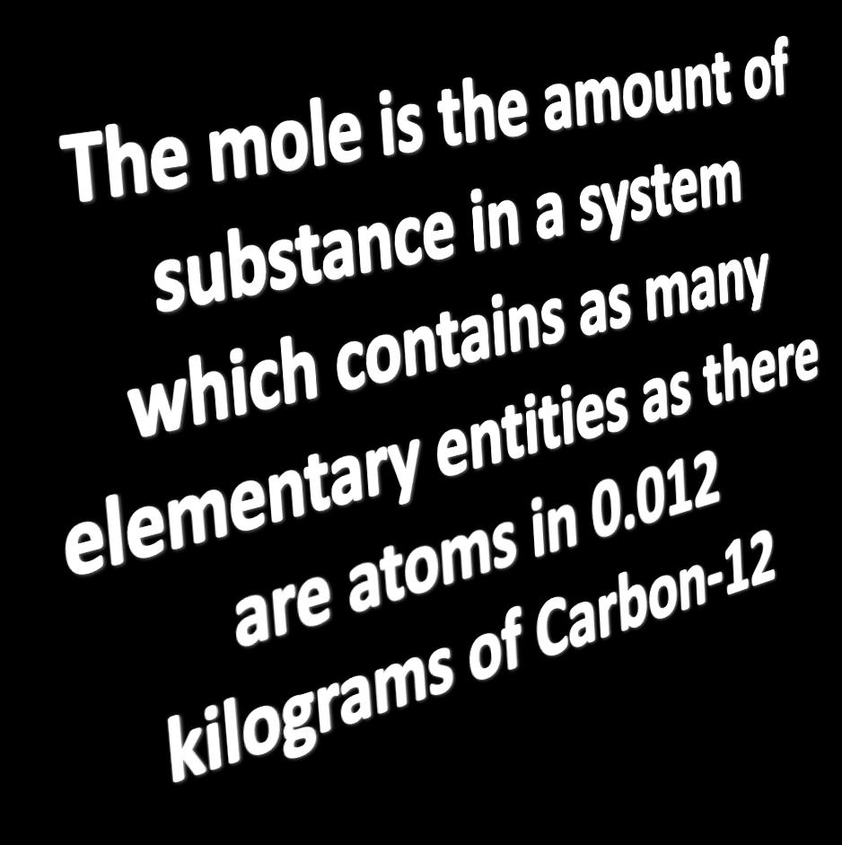 The concept of the mole was