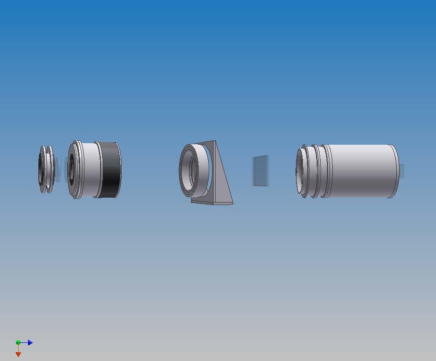 Figure 1a 3D PFIS Camera and Collimator General Layout From left to right, the subassemblies