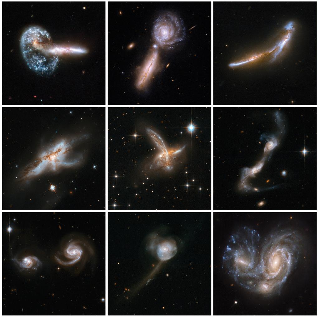 By examining a large sample of galaxies at different stages in the collision process, astronomers learn how star formation, black hole activity, and morphological changes occur in the galaxies as