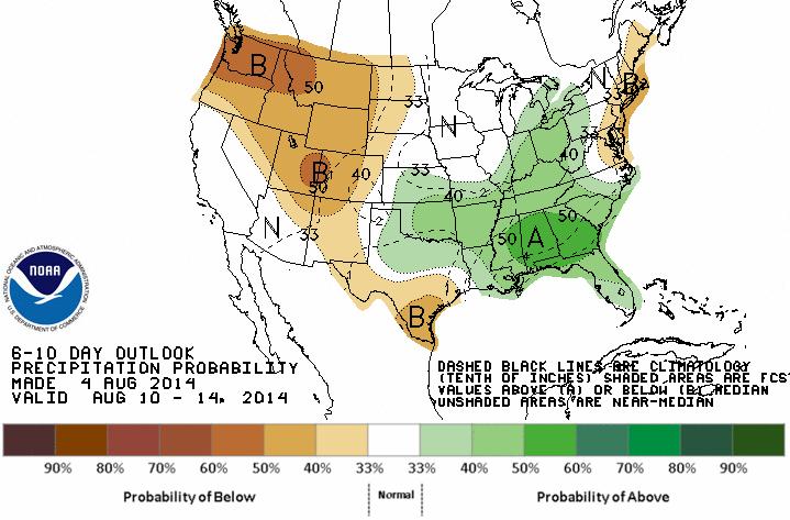 6-10 Day Precip Outlook: Aug 10-14 http://www.cpc.ncep.noaa.