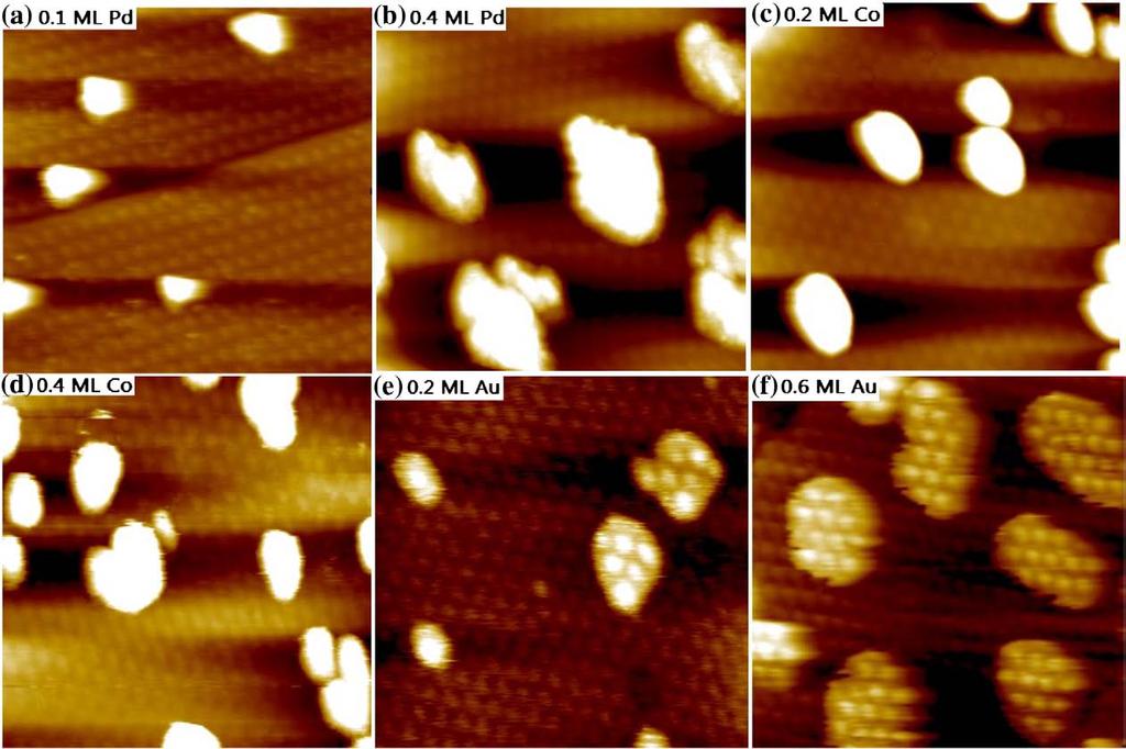 L36 SURFACE SCIENCE Fig. 6. STM images (50 nm 50 nm, Vb=1.0 V, It=0.1 na) of (a) 0.1 ML Pd, (b) 0.4 ML Pd, (c) 0.