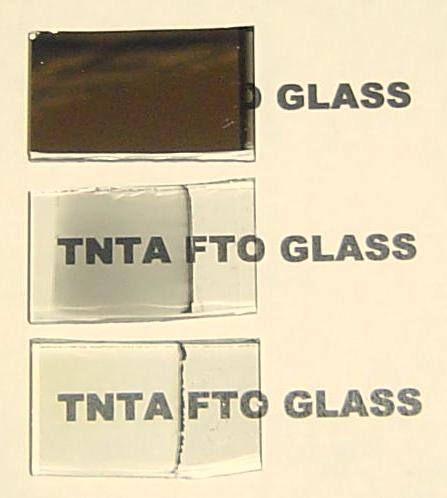 Transparent TiO 2 Nanotube Array Films Fabrication Ti film deposition (Sputtering, 500 C) Anodization Heat treatment Transparent nanotube film G. K. Mor, O.