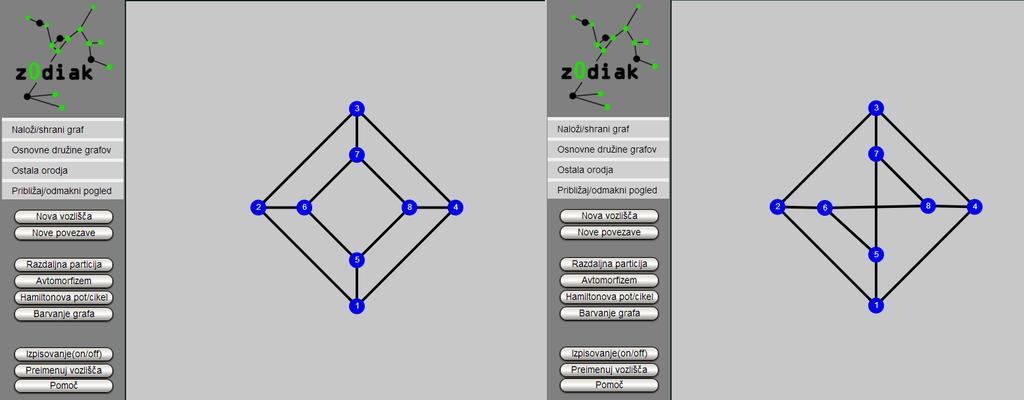 53 Slika 5.11: Konstrukcija obeh grafov. v obeh kopijah aplikacije, kot prikazuje slika 5.12.