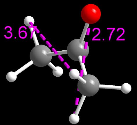 The longest length of ethyl acetate (Å): 5.49 + 2 vander Waals Radium of hydrogen = 5.49 + 2 1.10 = 7.69. The longest width of ethyl acetate (Å): 2.