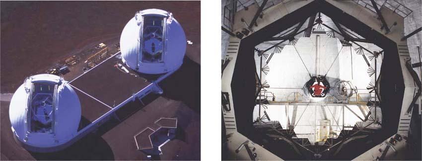 Each of the 10-m Keck telescopes at Mauna Kea, Hawaii, has a primary mirror consisting of 36