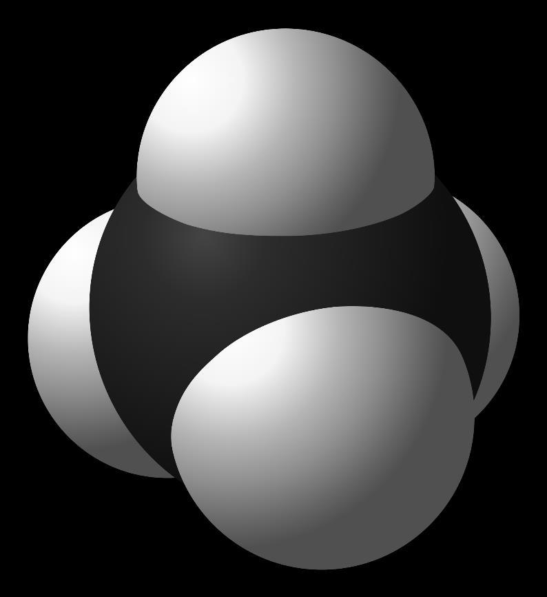 A polyatomic molecule of methane CH 4 Note: