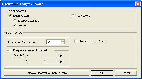 2. Eigen Value Analysis Step 2: Defining Eigen Value Analysis Control Analysis -> Eigen Value Analysis Control Subspace Iteration This method is effectively used when performing eigenvalue analysis