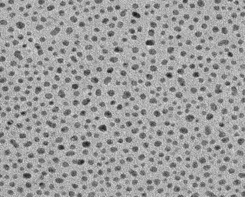 Results Morphology of nanoparticles? TEM image Mean diameter = 4.1 nm Std = 2.