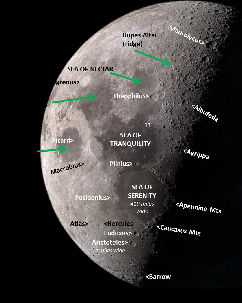 First Quarter Moon Map Use this map to find